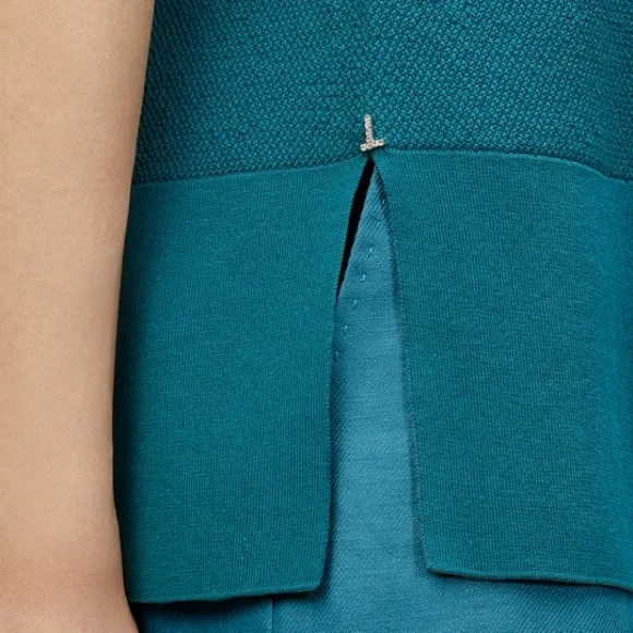 💕FINAL DROP LAST CHANCE💕 Lafayette 148 New York V-NECK TANK Deep Lagoon Large - Picture 8 of 8